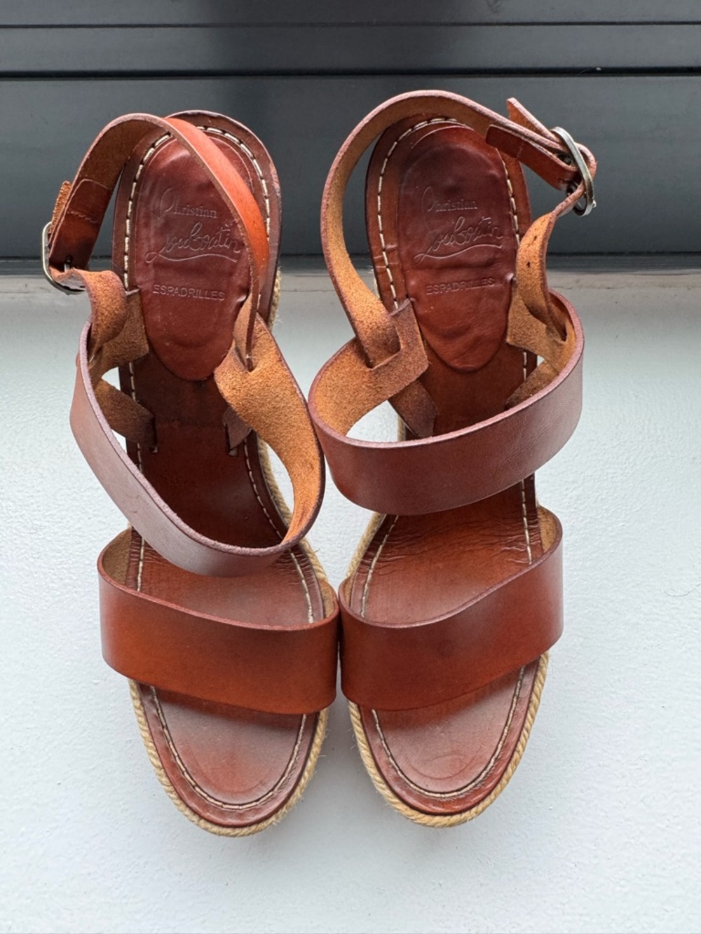 Christian Louboutin Brown Leather Espadrille